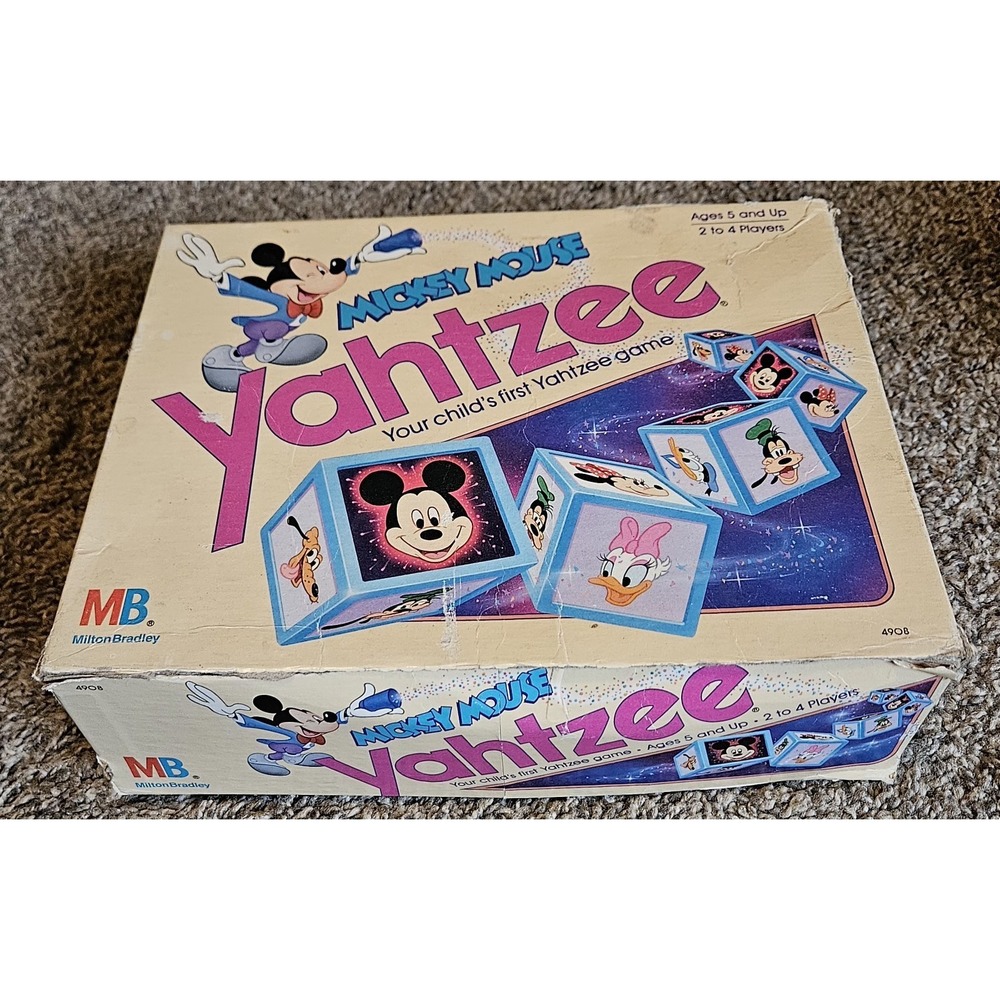 Vintage 1988 Disney Mickey Mouse Yahtzee Milton Bradley Game
